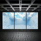 3pcs Blue Sky Illusion White Clouds Metal Print Ready to Hang Art