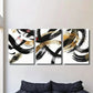 3pcs Abstract Black and Golden Marble Texture Metal Print Ready to Hang Art