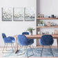 3pcs Elegant Effect Blossom Painting Soft Neutral Metal Print Ready to Hang Art
