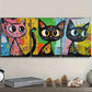3pcs Colorful cats with big eyes  Metal Print Ready to Hang Art