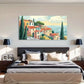 Colorful Mediterranean-Inspired Wall Art Canvas Office Home Room Framed 120x60cm