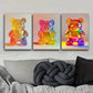 3pcs  Gummy Bear, Art Deco Art Painting Metal Print Ready to Hang Art