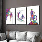 3pcs Colorful Rock Climber Surfer Mountain Biker Wall Art Set Canvas Framed 40x60cm - High Quality Print 100% Australian Made Wall Canvas Ready to Hang