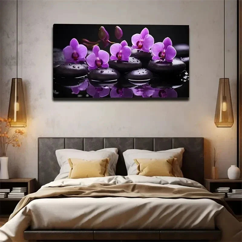 Stereo Landscape Flower Wall Art Canvas Office Home Room Framed 120x60cm