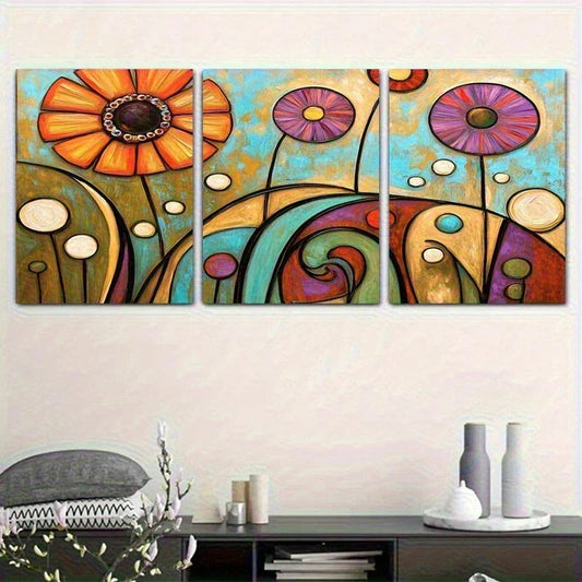 3pcs Triptych Painting Abstract Artwork Metal Print Ready to Hang Art