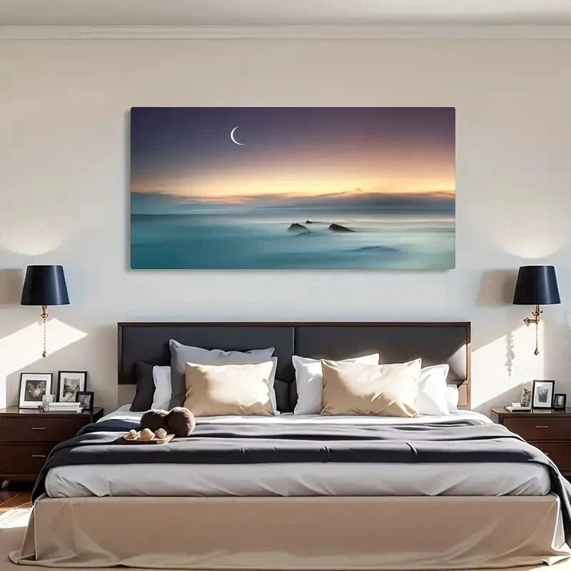 Natural Scenery Moon Artwork Wall Art Canvas Office Home Room Framed 120x60cm
