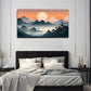 Vibrant Sunset Mountain Modern Wall Art Canvas Office Home Room Framed 120x60cm