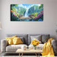 Flowing Waterfall And Stone Wall Art Canvas Office Home Room Framed 80x45cm