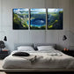 3pcs Magical Dark Blue Lake Wall Art Set Canvas Framed 40x60cm - High Quality Print 100% Australian Made Wall Canvas Ready to Hang