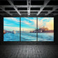 3pcs Beach Waves Blue Sky White Clouds Metal Print Ready to Hang Art