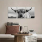 3pcs highland cattle black and white  Metal Print Ready to Hang Art