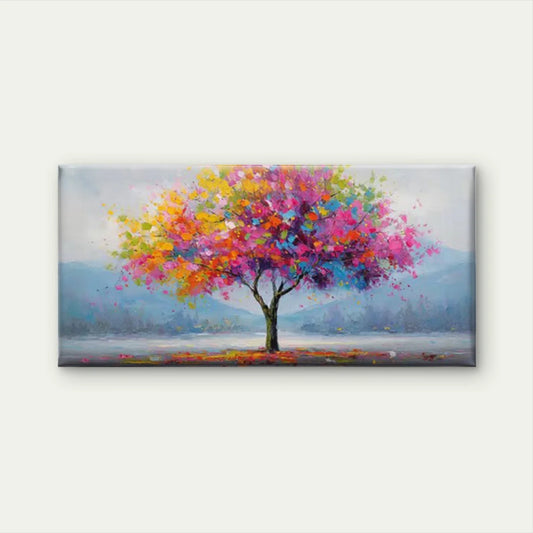 Colorful Abstract Landscape Wall Art Canvas Office Home Room Framed 80x45cm