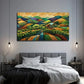 Vibrant Autumn Forest Scene Wall Art Canvas Office Home Room Framed 80x45cm
