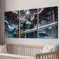 3pcs Sword Wielding Female Knight with Armor Wall Art Set Canvas Framed 40x60cm - High Quality Print 100% Australian Made Wall Canvas Ready to Hang