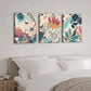 3pcs Botanical Colorful Flower Canvas Framed 40x60cm - High Quality Print 100% Australian Made Wall Canvas Ready to Hang