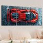 3pcs Vintage Red Cool Sports Cars Blue & White Wall Art Set Canvas Framed 40x60cm - High Quality Print 100% Australian Made Wall Canvas Ready to Hang