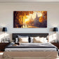 Autumn Cityscape Vibrant Yellow Wall Art Canvas Office Home Room Framed 120x60cm