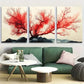 3pcs Red Oceanic Sea Coral Metal Print Ready to Hang Art