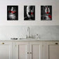 3pcs  Romantic Red Wine Goblets Metal Print Ready to Hang Art
