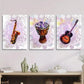 3pcs  Saxophone bass drum guitar Metal Print Ready to Hang Art