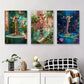 3pcs Giraffe in Bathtub Whimsical Giraffe Metal Print Ready to Hang Art