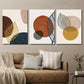 3pcs Colorful Geometric Shape Golden Plant Leaves Metal Print Ready to Hang Art