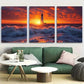 3pcs Vibrant Colorful Ocean Lighthouse Metal Print Ready to Hang Art