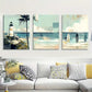 3pcs Modern Nautical Ocean Horizon  Metal Print Ready to Hang Art