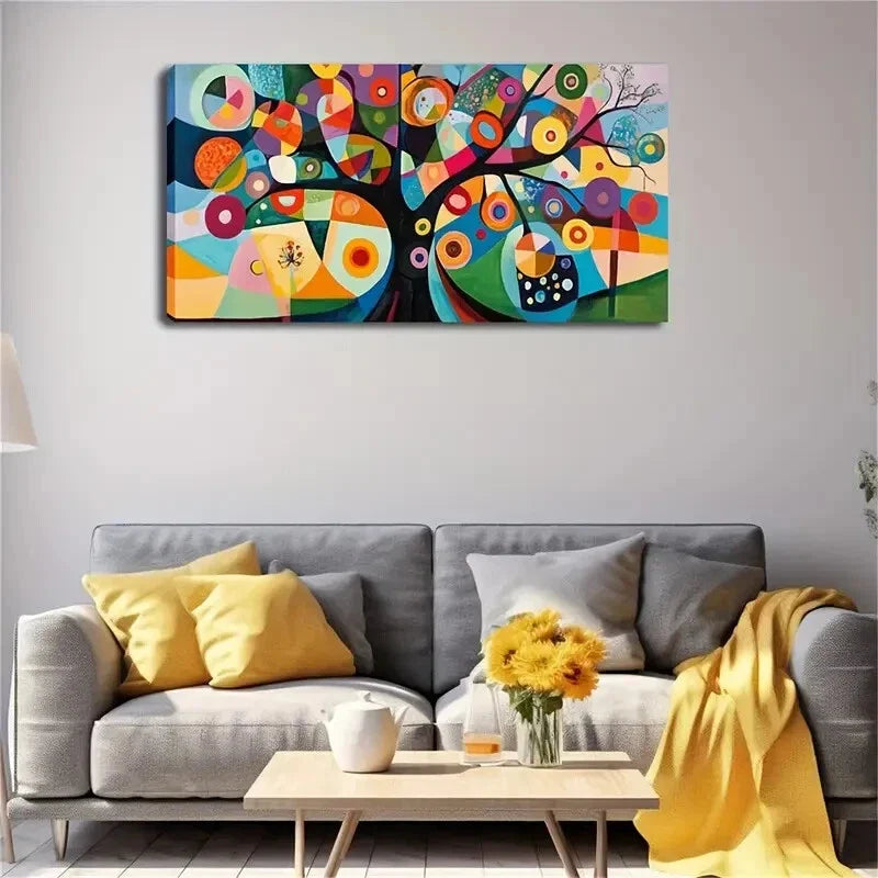 Bold Colors & Geometric Shapes Wall Art Canvas Office Home Room Framed 120x60cm