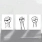 3pcs Black Fist Black Bold Lines Metal Print Ready to Hang Art