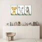 3pcs Zebra Cub Rhino Leopard Wildlife Art Metal Print Ready to Hang Art