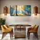 Serene Forest Landscape Sunlit Wall Art Canvas Office Home Room Framed 120x60cm
