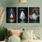 3pcs Gothic Ghost Metal Print Ready to Hang Art