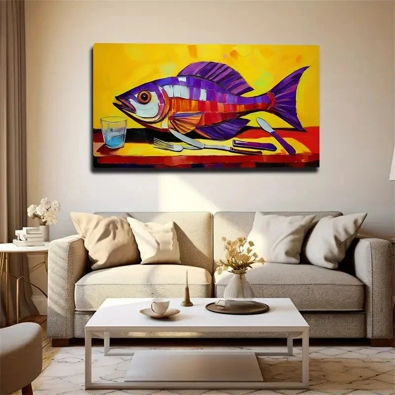 The Dining Table Wall Art Canvas Office Home Room Framed 80x45cm