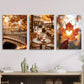 3pcs warmth of the city, the autumn scenery Metal Print Ready to Hang Art