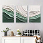 3pcs Modern Abstract Textured Landscape Green Metal Print Ready to Hang Art