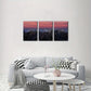 3pcs Mountains in Sunset Glow Painting Metal Print Ready to Hang Art