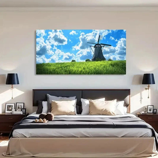 Blue Sky And White Clouds Wall Art Canvas Office Home Room Framed 120x60cm