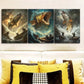 3pcs The Fish Jumped Out Of The Water Metal Print Ready to Hang Art