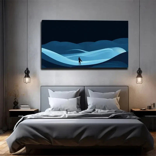 A Person Holding A Surfboard Wall Art Canvas Office Home Room Framed 120x60cm