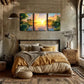 3pcs Oil On Canvas, Lake And Sunrise Wall Art Set Canvas Framed 40x60cm - High Quality Print 100% Australian Made Wall Canvas Ready to Hang