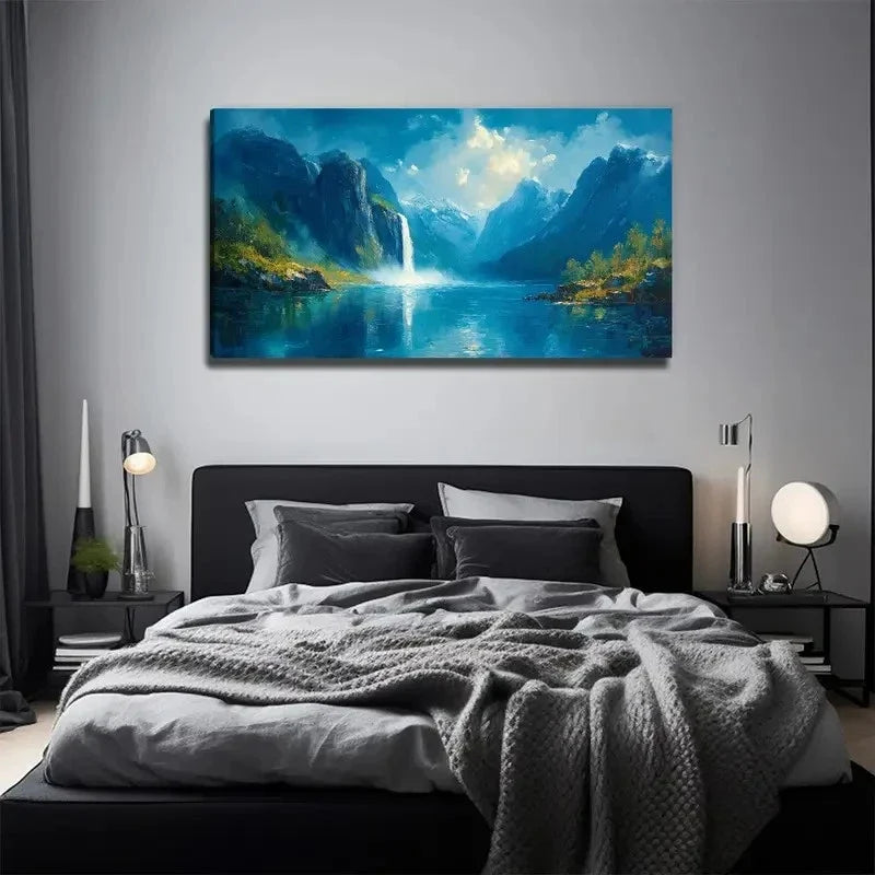 A Delightful Landscape Nature Wall Art Canvas Office Home Room Framed 80x45cm