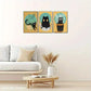 3pcs Black Cat and Plant Art Canvas Posters Metal Print Ready to Hang Art