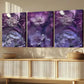 3pcs Purple Flower Abstract Elegant Artistic Wall Art Set Canvas Framed 40x60cm - High Quality Print 100% Australian Made Wall Canvas Ready to Hang