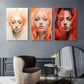 3pcs Vibrant Red and Orange Tones, Modern Metal Print Ready to Hang Art