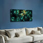 Vibrant Green Leaves & Golden Wall Art Canvas Office Home Room Framed 120x60cm