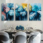 3pcs Elegant Vibrant Tropical Leaf Design Metal Print Ready to Hang Art