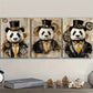 3pcs Cyberpunk panda Painting Metal Print Ready to Hang Art