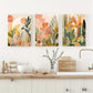 3pcs Tropical Jungle in Earth Tones Design Metal Print Ready to Hang Art