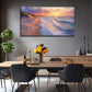 White Wave Sunset Wall Art Canvas Office Home Room Framed 80x45cm